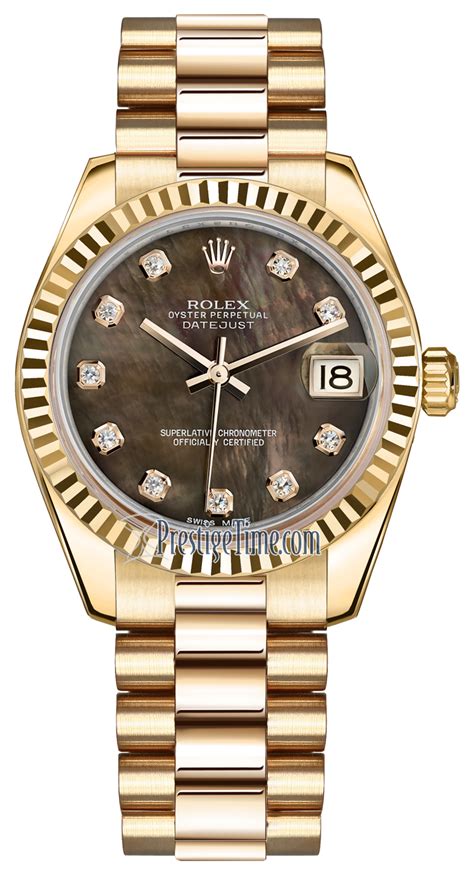 178278 Black MOP Diamond President Rolex Datejust 31mm 